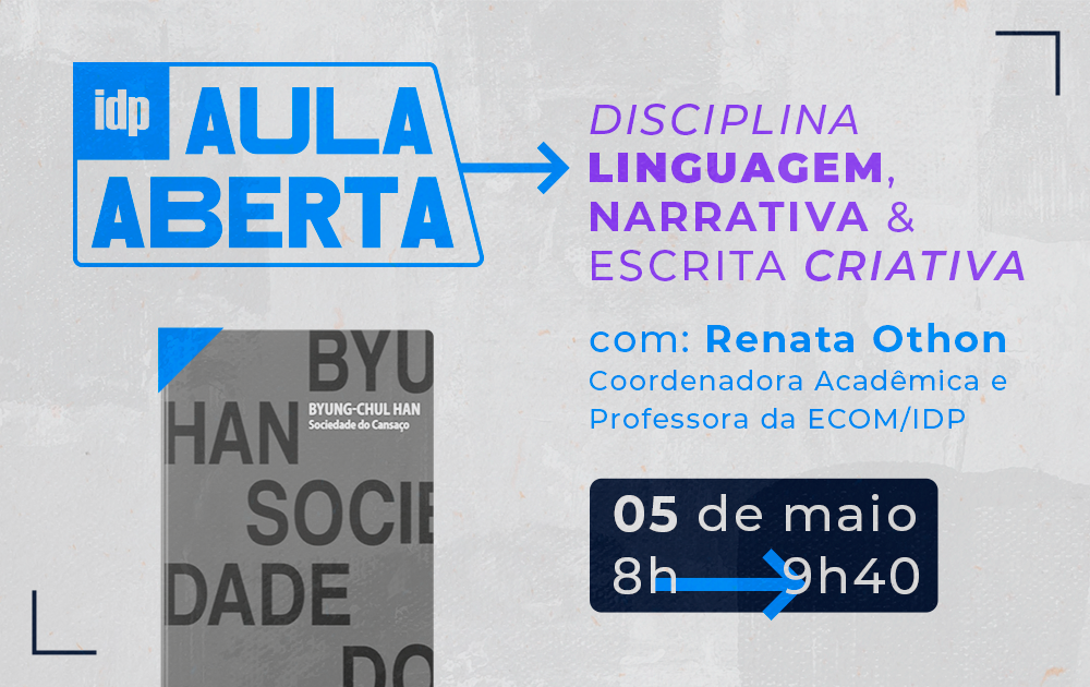 Debate criativo sobre a obra “Sociedade do Cansaço”, do filósofo Byung-Chul Han